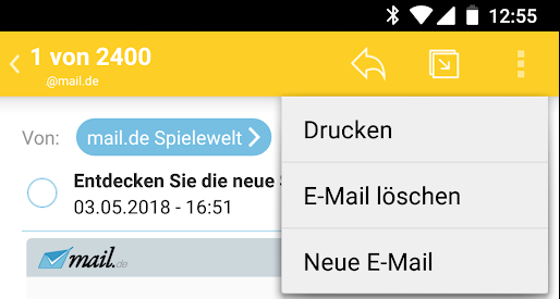 mail.de App drucken