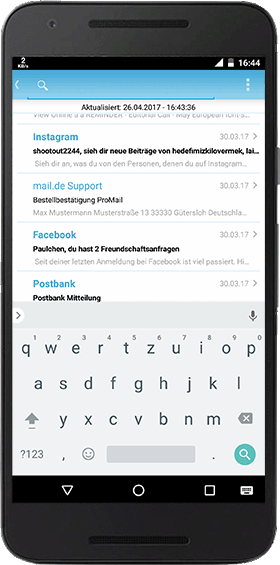 E-Mail Suche Android